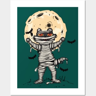 Cat Mummy in Halloween Posters and Art